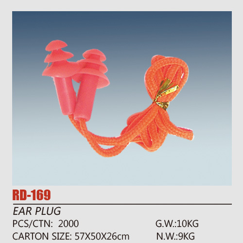 耳部防护 圣诞树形3层硅胶面绳子PVC绳耳塞RD169 厂家直销