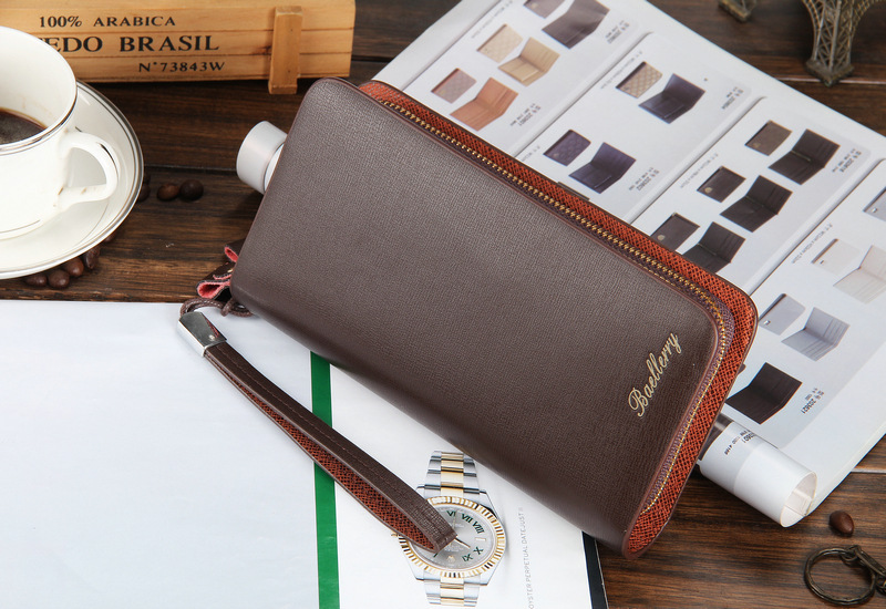 Men's Solid Color Pu Leather Zipper Clutch Bag display picture 1