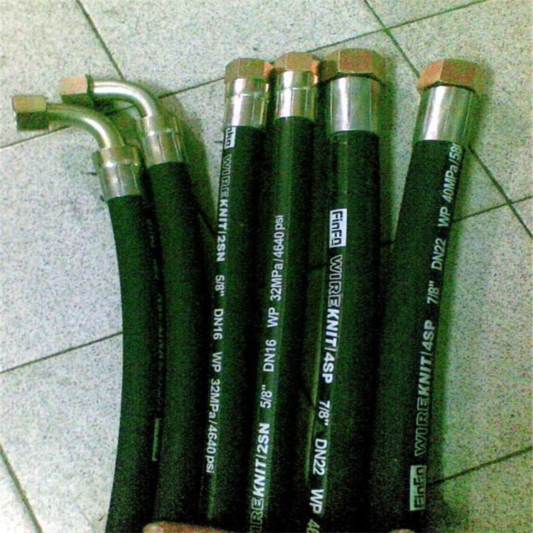 厂家批发黑色橡胶高压油管总成  黑色高压钢丝编织缠绕胶管总成