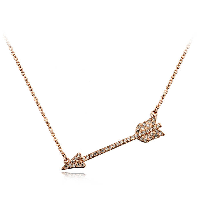 New Clavicle Chain Decorated With Diamond Cupid Arrow Pendant Necklace display picture 1