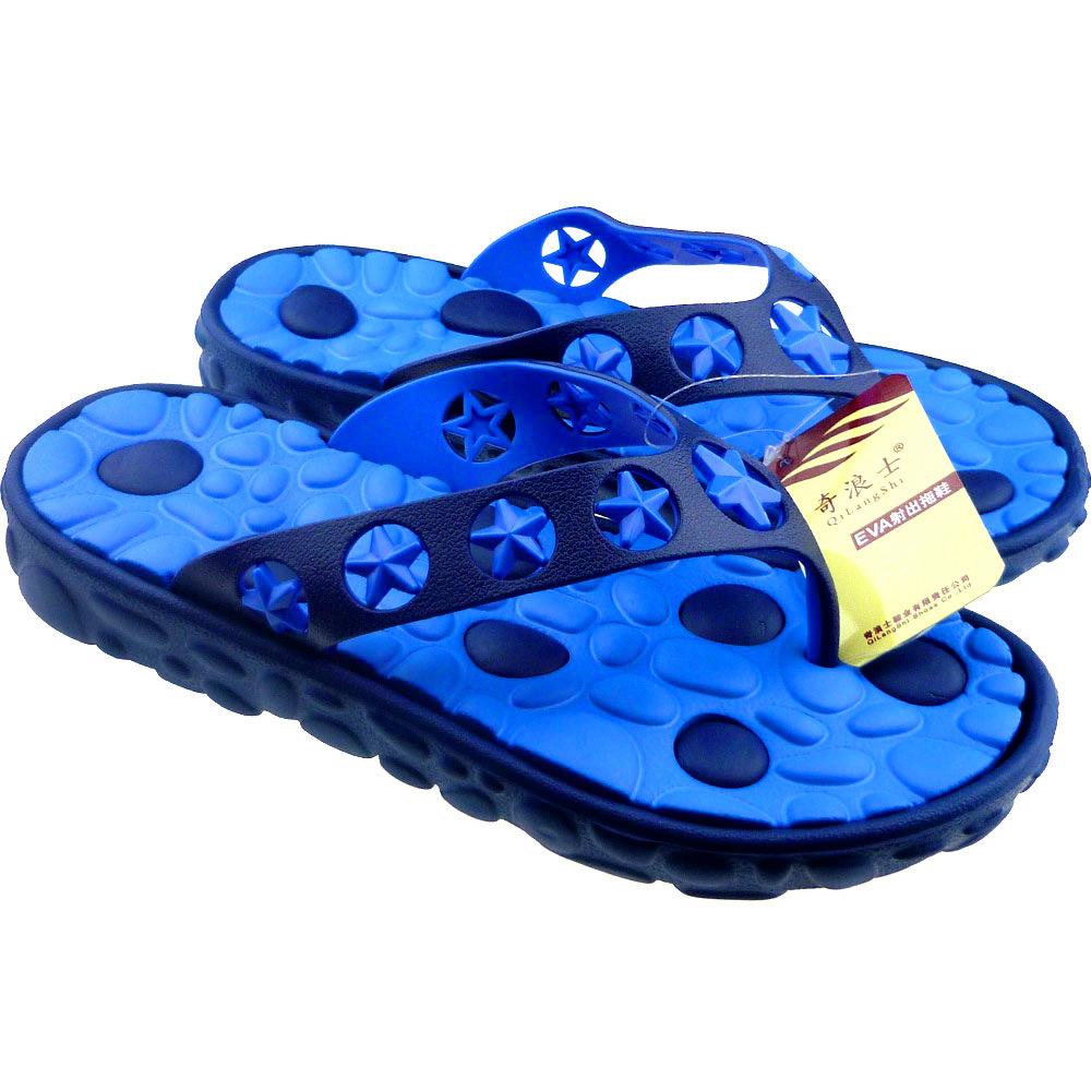 男款鹅卵石双层套色人字拖 EVA环保无味水立方透气凉拖|ms