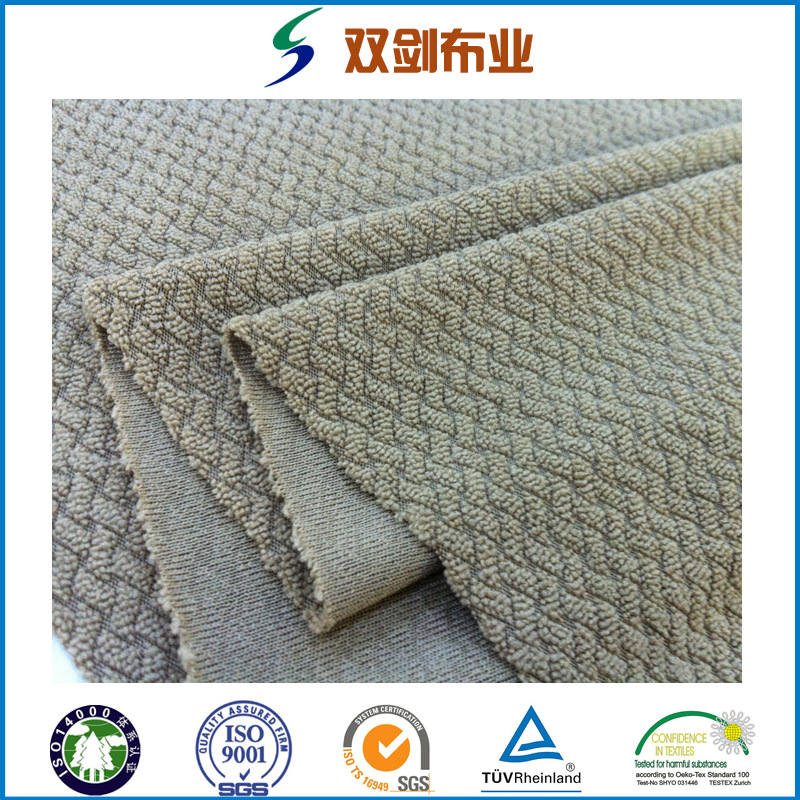 常熟厂家供应四面弹纬编提花绒布面料 多种花型可供选择