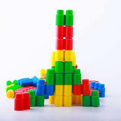 快乐大炮弹积木子弹头积木塑料安全积木益智玩具积开心娱乐用品