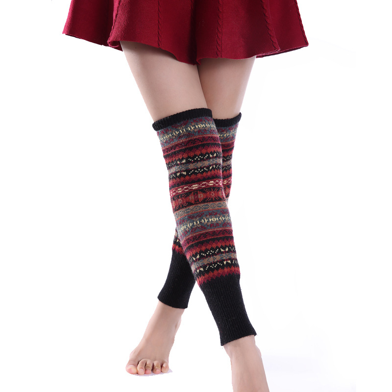 Women's Vintage Style Bohemian Geometric Wool Polyacrylonitrile Fiber Jacquard Over The Knee Socks A Pair display picture 4