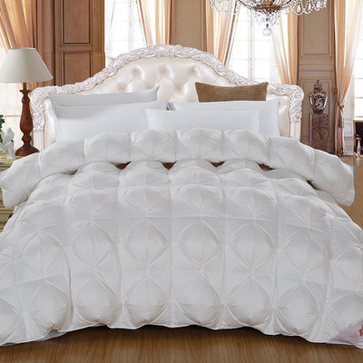 新品羽绒被95白鹅绒被芯冬季春秋全棉新款褶皱扭花被子厂家批发|ru