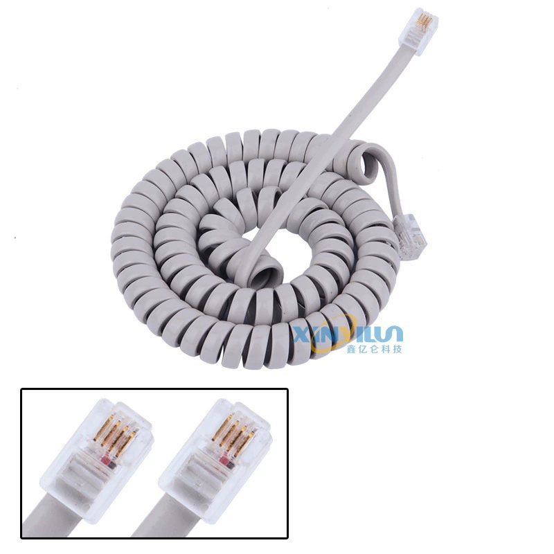 Телефонная кривая телефонная трубка линия телефонная ручка линия пружинная линия Рогатка 3 м светло-серый