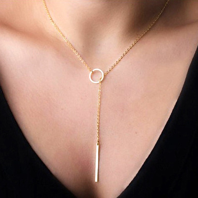 Ebay European and American minimalist simple Metal ring have cash less than that is registered in the accounts Necklace chain Necklace Jewelry wholesale