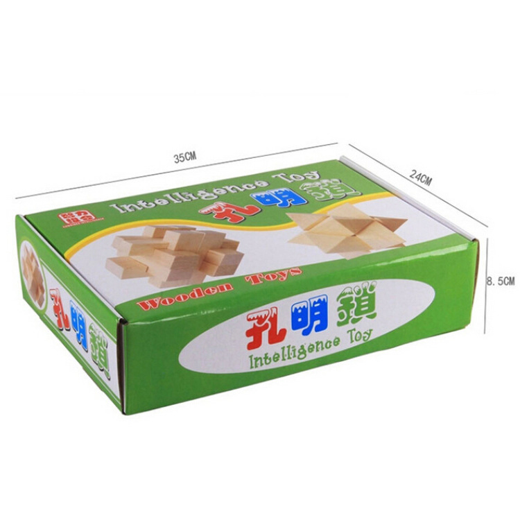 Juguetes de inteligencia de desbloqueo de madera educativos para niños adultos ensamblados Kong Ming Lock Luban Lock suit conjunto de seis piezas al por mayor image 3