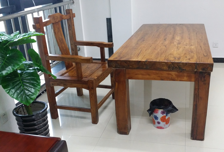 新品榆木餐桌老榆木家具全实木餐桌椅纯实木家具