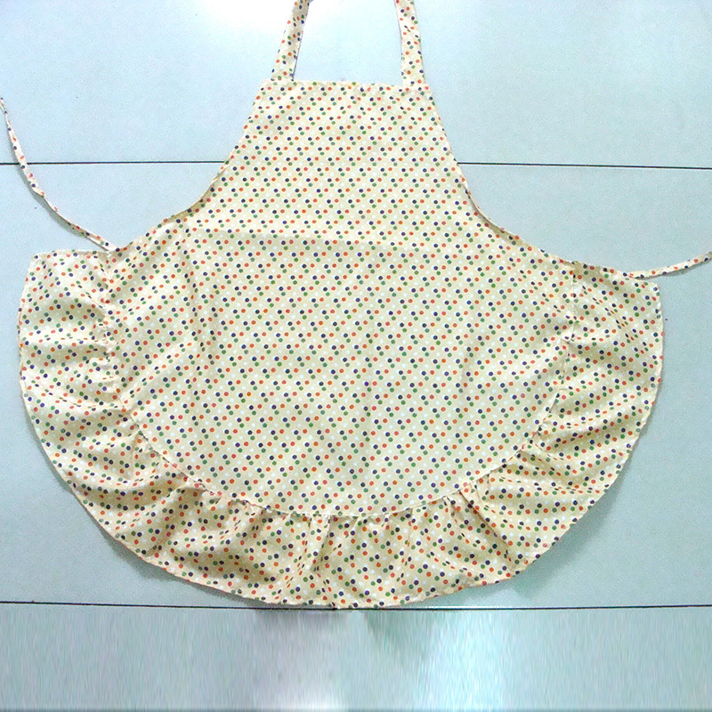 Lace sleeveless skirt cotton apron exquisite dot pattern women's apron factory supply