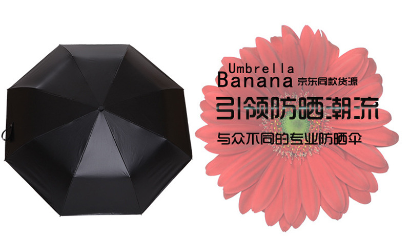 厂家现货BananaUmbrella新款浅妃 小雏菊防晒小黑伞遮阳双层，下单备注颜色23