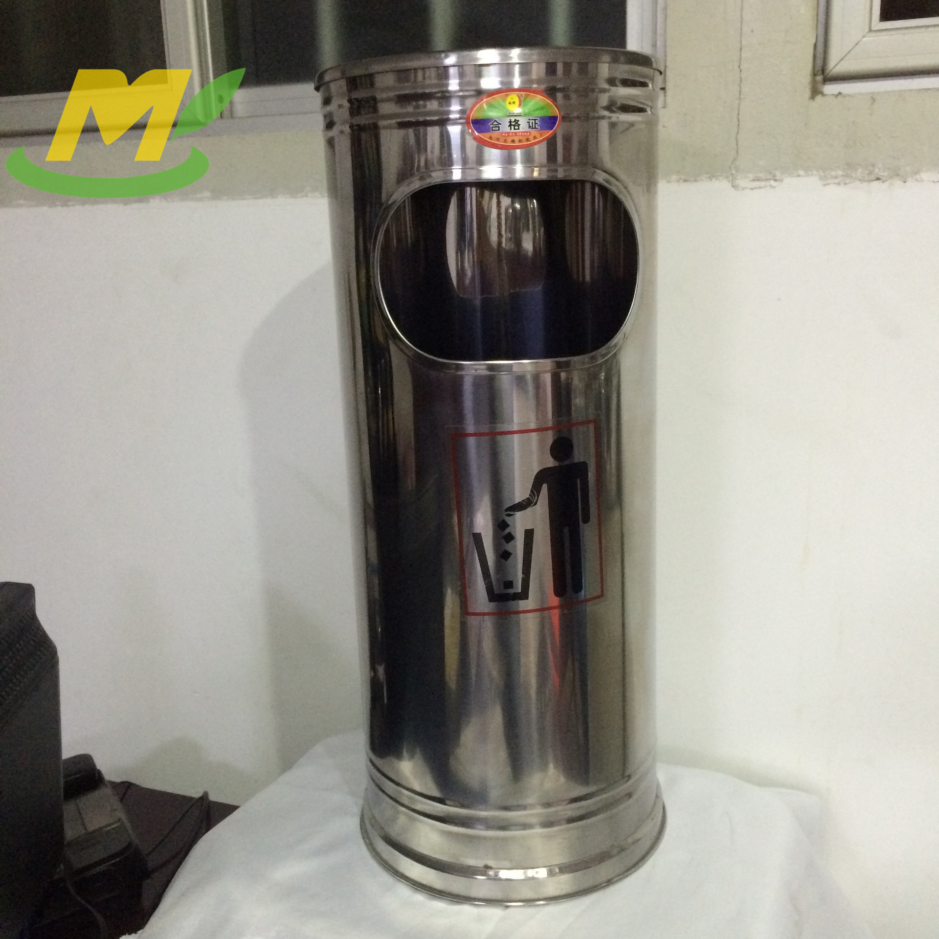 厂家批发零售 酒店用品 07厚不锈钢圆形果皮桶 22 24|ms