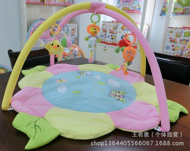 外贸厂家直销游戏毯多功能婴儿游戏毯带支架游戏垫 健身架礼盒装