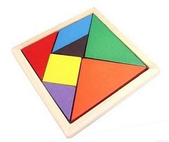 Factory direct sales wooden children's tangram puzzle baby diy handmade puzzle puzzle toys early education wholesale