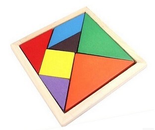 Factory direct sales wooden children's tangram puzzle baby diy handmade puzzle puzzle toys early education wholesale