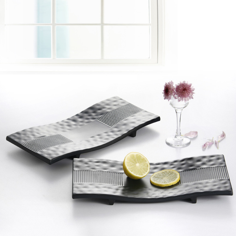 Porcelain-like melamine high-end rectangular plate hotel restaurant tableware manufacturers wholesale Japanese sushi dim sum stir-fry plate