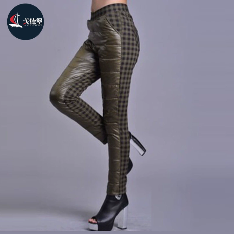 Зимние Пуховые штаны Goldberg, женская верхняя одежда, облегающие пуховые штаны, маленькие ботинки, брюки на флисовой подкладке, утепленные брюки-карандаш