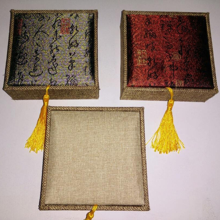 高档绒布灰色植绒首饰盒耳钉戒指吊坠手链手镯盒饰品包装盒现货|ru