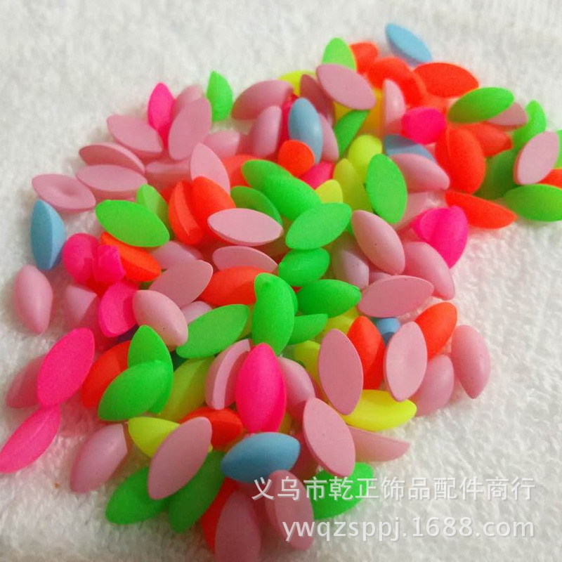 Fluorescent acrylic beads, fluorescent flat-bottomed patch shoe and hat decorative accessories, marquise shaped accessories detail image 6
