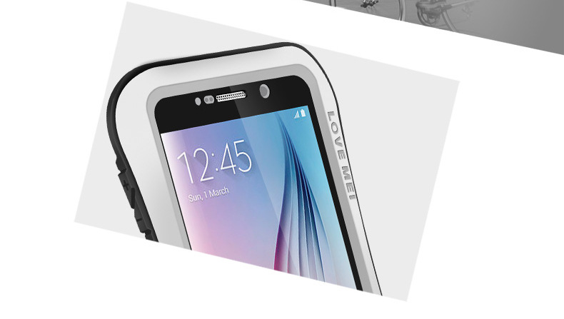 LOVE MEI Powerful Small Waist Water Resistant Shockproof Dust/Dirt/Snow Proof Aluminum Metal Outdoor Heavy Duty Case Cover for Samsung Galaxy S6