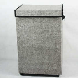 麻料带四轮可移动两侧织带手提收纳桶 家居整理收纳箱厂家直销