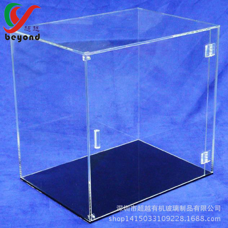 供应亚克力手办模型展示盒方形透明罩乐高小人积木防尘罩子侧开门