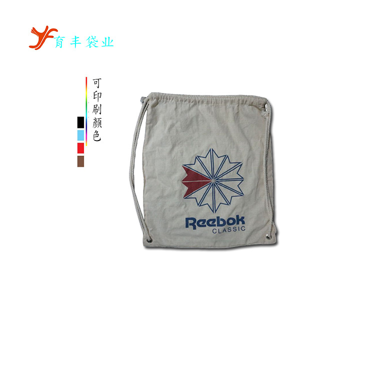 广州手袋厂供应棉帆布抽绳袋 抽绳束口帆布袋 双肩背棉帆布袋