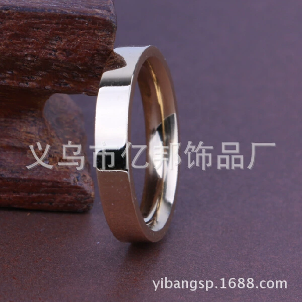 Поставка оптовой внешней торговли ювелирные изделия покрытием 18K золото Глянец титана стали дамы кольцо 4 мм надписи палец кольцо