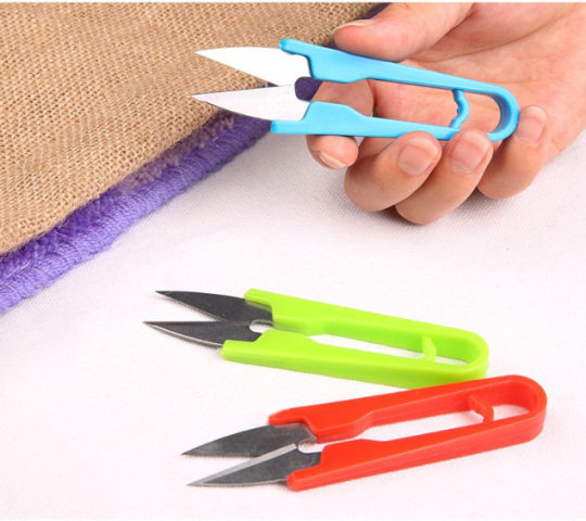 U-Shaped Scissors Wholesale Cross-Stitch Small Scissors Sharp Anti-Rust Scissors Single Handle Clothing Factory U-Shaped Colorful Small Scissors