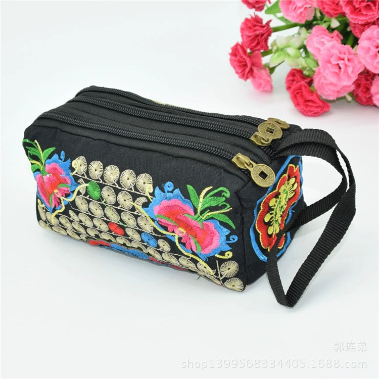 Платок с национальной вышивкой и ремешком Ms. Sanluo Bags, Miss Sanza, чехол для монеты с вышивкой на холсте