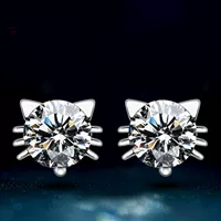 Серебряные серьга с медью, забавные модные цирконы, аксессуар, корейский стиль