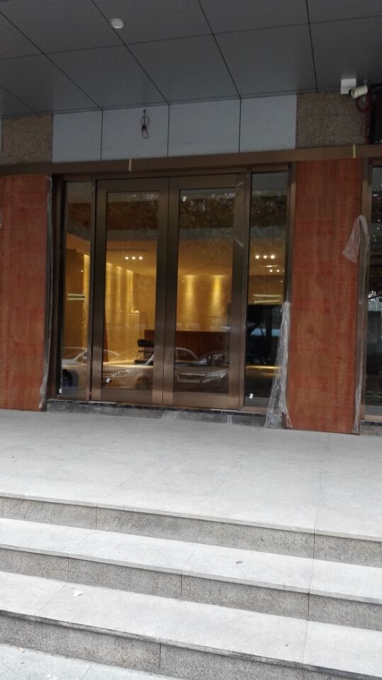 宝安米尔顿酒店大门/不锈钢防古铜烤漆/酒店玻璃大门