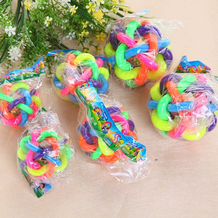 Toy PVC, rainbow small bell with bell, pet, can bite