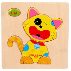 Children's educational toys, wooden cartoon cars, animal puzzles, infant kindergarten and early education wholesale