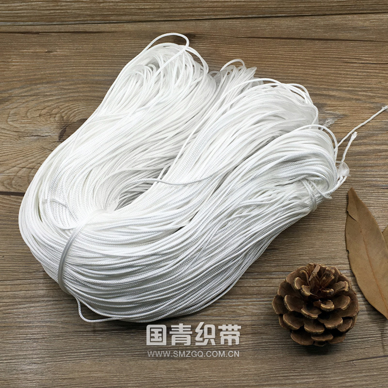 厂家批发 涤纶编织绳1.5mm 白色吊卡绳拉线小细绳 玩具窗帘挂牌用