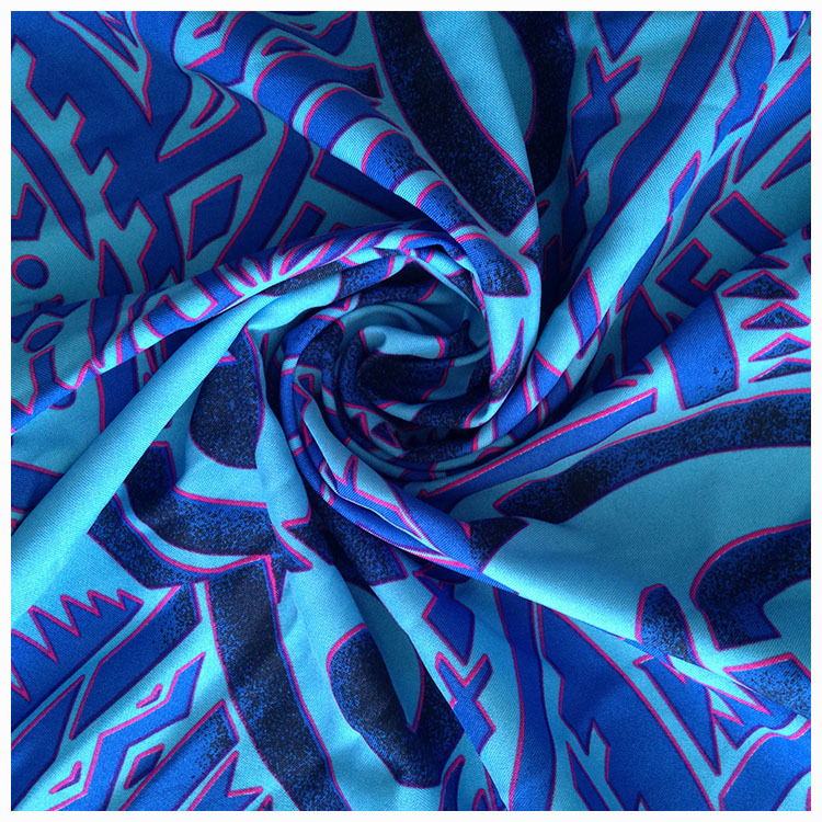 厂家直销化纤面料印花 涤纶化纤平纹呢面料平纹印花化纤布