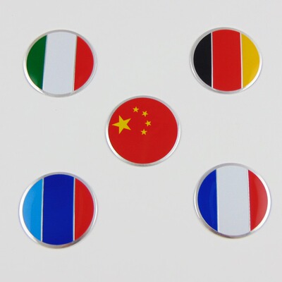 汽车改装轮毂标中国德国法国意大利美国国旗轮毂贴轮毂中心盖贴标|ms