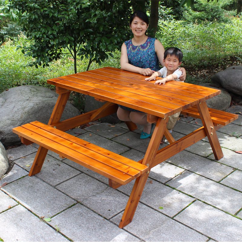 Outdoor garden bar tea room cafe casual table chair preservative wooden table and chair verbal beer table