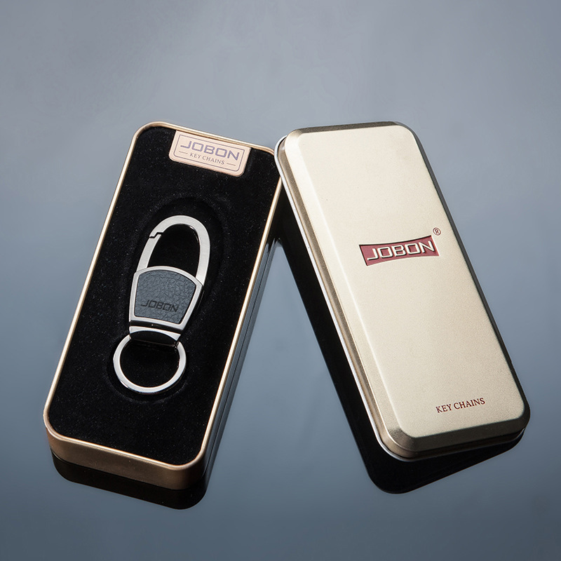 Jobon Zhongbang coche llavero cintura de los hombres colgando exquisito llavero colgante metal llavero regalo creativo para las mujeres