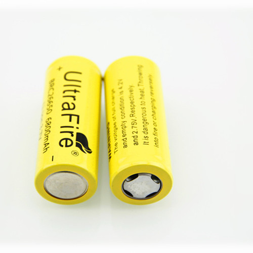 26650 lithium battery yellow leather 3.7V rechargeable flashlight high capacity 26650 lithium battery