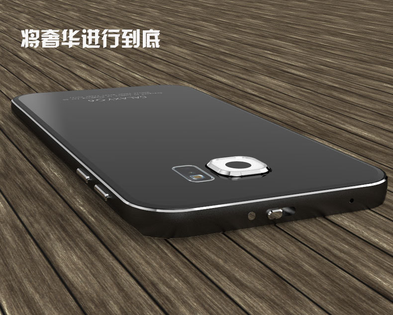 Luphie Aircraft Aluminum Metal Frame 9H Tempered Glass Back Cover Case for Samsung Galaxy S6 Edge Plus G9280 & S6 Edge G9250