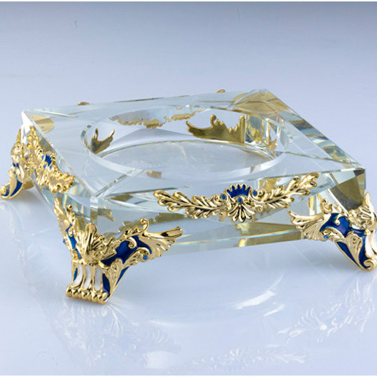 专业供应精品金色龙头烟缸  父亲礼物烟缸 珐琅彩欧式烟灰缸|ru