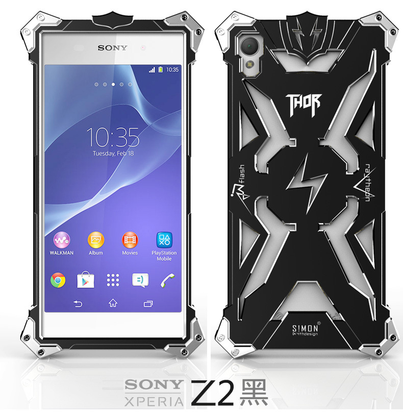 SIMON THOR Aviation Aluminum Alloy Shockproof Armor Metal Case Cover for Sony Xperia Z4 & Z3 & Z2 & Z1