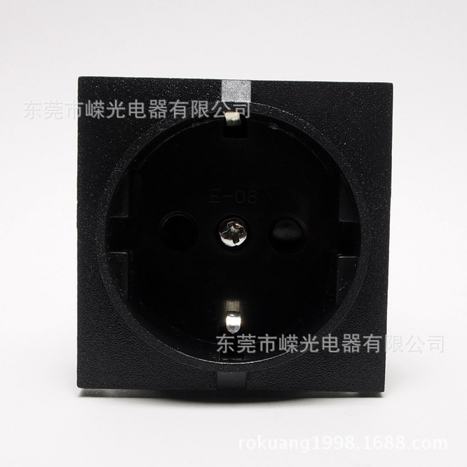 E-08 德规插座 欧式插座 PDU接线插座 Schuko卡位式逆变器机柜