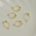 耳环配件 无耳洞耳夹 U型耳夹花托 有吊圈U形可粘夹片 DIY配件