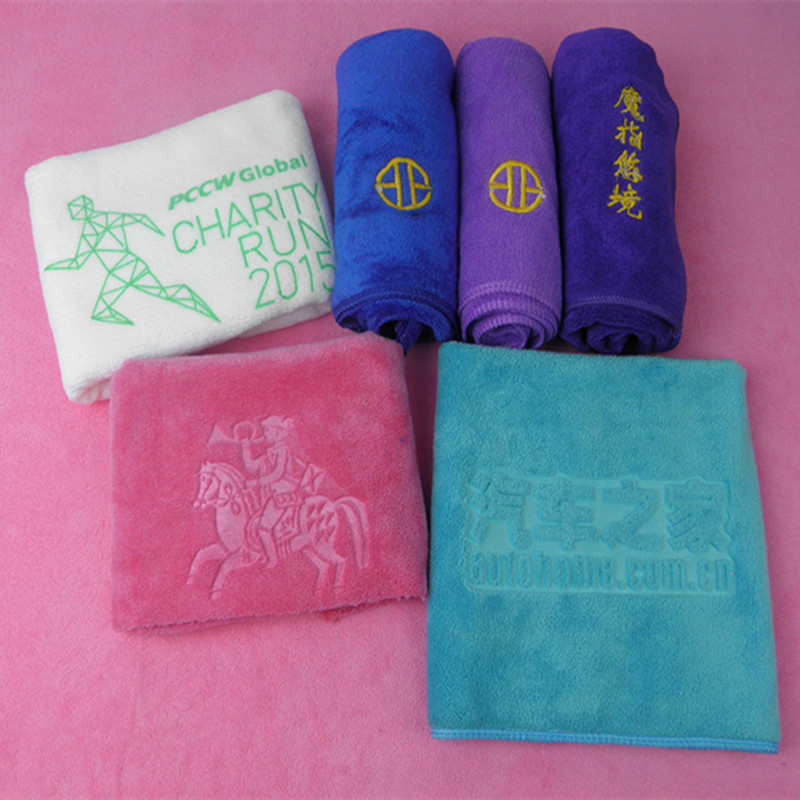 廠家定制廣告logo毛巾超強吸水35*75超細纖維幹發巾美容理發速幹