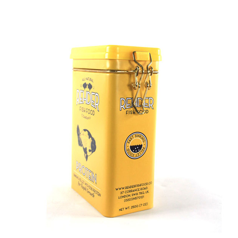 厂家生产密封长方形茶叶铁盒 通用彩印胶盖五金扣复合茶叶包装盒