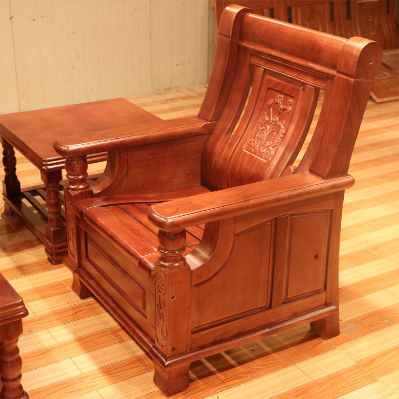 特价实木家具 客厅懒人沙发 三人单人组合沙发 苦楝实木沙发303