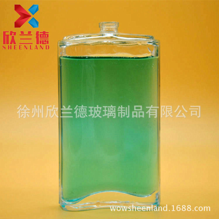 100ML 卡口香水瓶 扁方形 香水瓶 高白料透明玻璃瓶