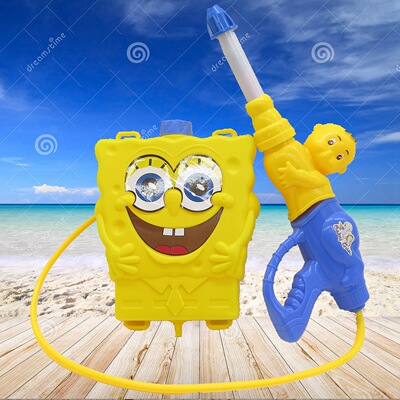 New summer Backpack water gun children SpongeBob SquarePants Bathing Sandy beach drift children Backpack water gun